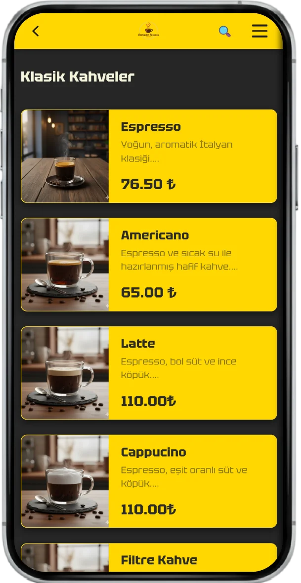 QR Menü Görünüm 2