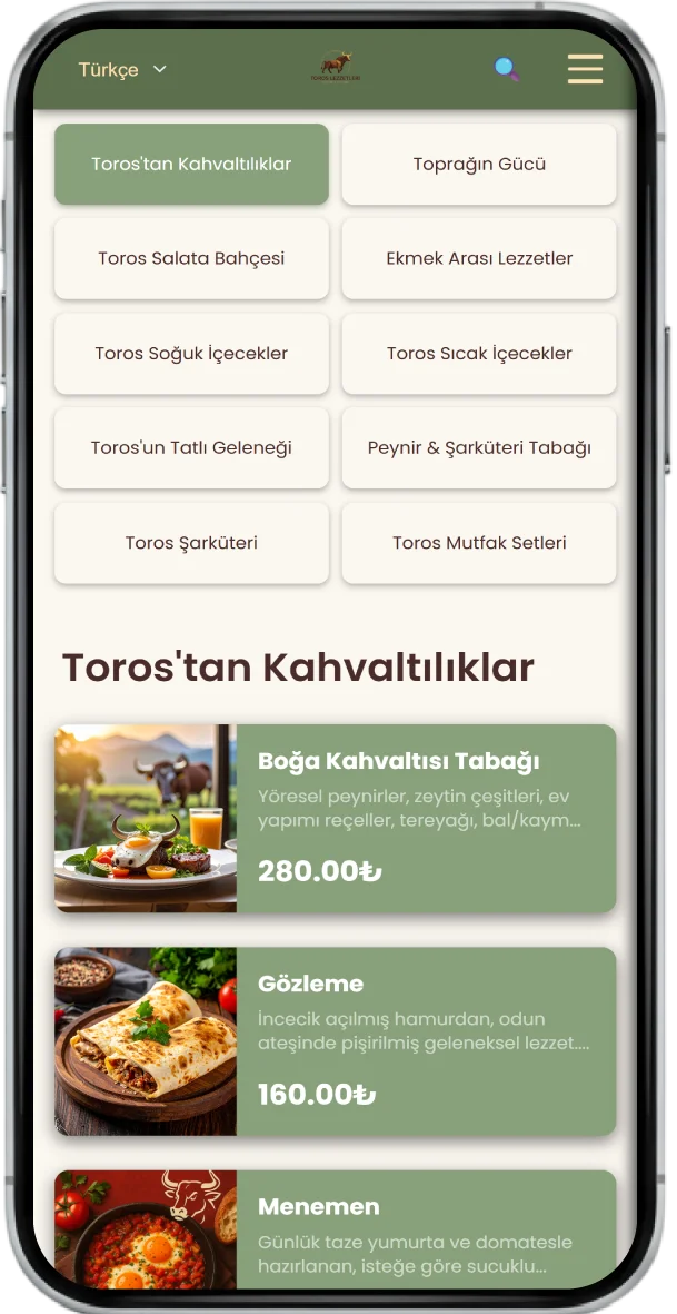 QR Menü Görünüm 8